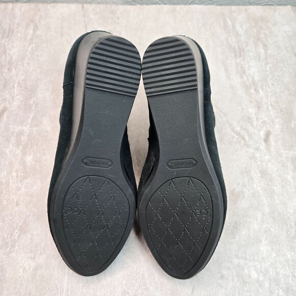 Vionic Ankle Wedge Booties Sz 7 Black Suede Minimalist Arch Support Comfort Boot - Picture 7 of 11